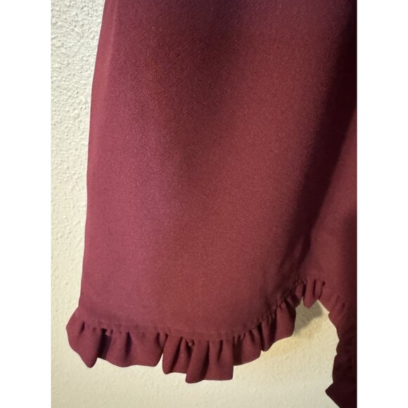 Kate Spade Dress 10 Cherry Burgundy Red Ruffle Trim Stretch Career Church - Picture 7 of 16